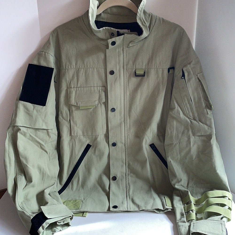 NWOT High School canvas mock neck multi pocket fully lined utility jacket - Picture 8 of 11